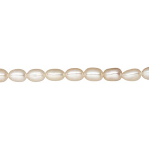 Pearl 1pkg1 freshwater, rice peach natural, 15.5-16 inch 3-4mm cultured