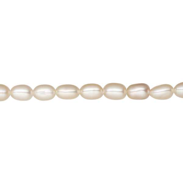 Pearl 1pkg1 freshwater, rice peach natural, 15.5-16 inch 3-4mm cultured image number 0