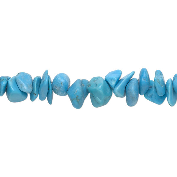 Bead 1pk blue magnesite, dyed/stabilized, small chip 32 inch image number 0