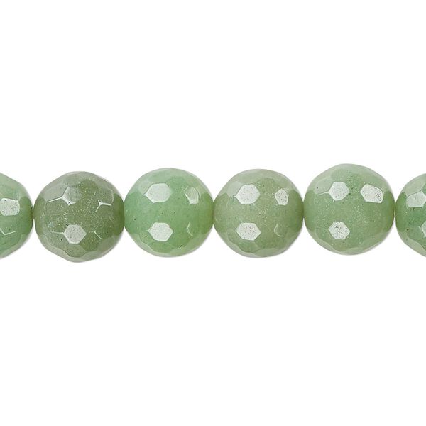Green aventurine 1pkg1, faceted round bead natural 15.5-16 inch 10mm image number 0