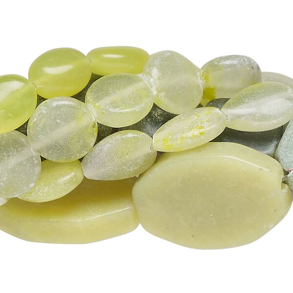 New "jade" 1pkg5, mixed shape bead natural 15.5-16 inch mix 12mm-17x13mm image number 0