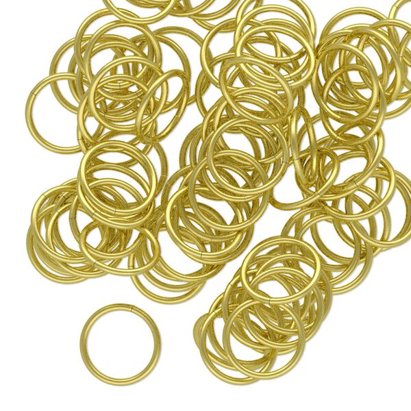 Jump ring, brass, 4.5mm round, 2.9mm inside diameter, 20 gauge. Sold per pkg of 100. image number 0