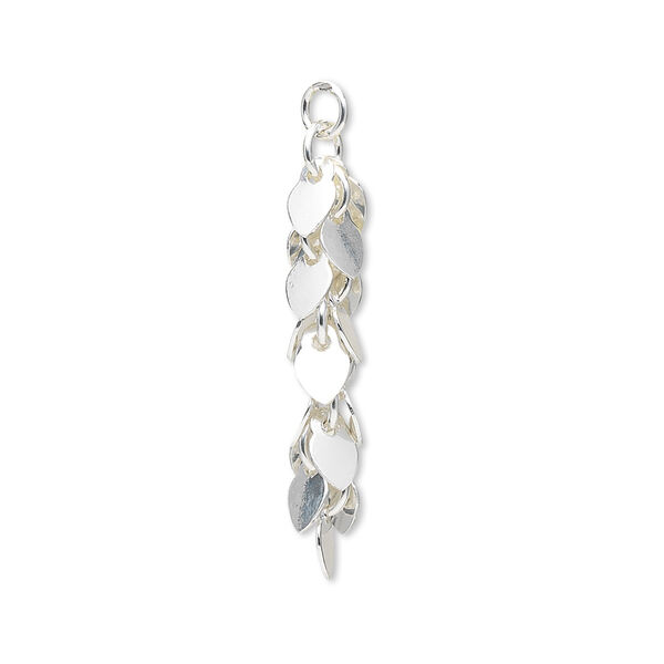 Focal, sterling silver, 25x5mm heart cluster. Sold individually. image number 0