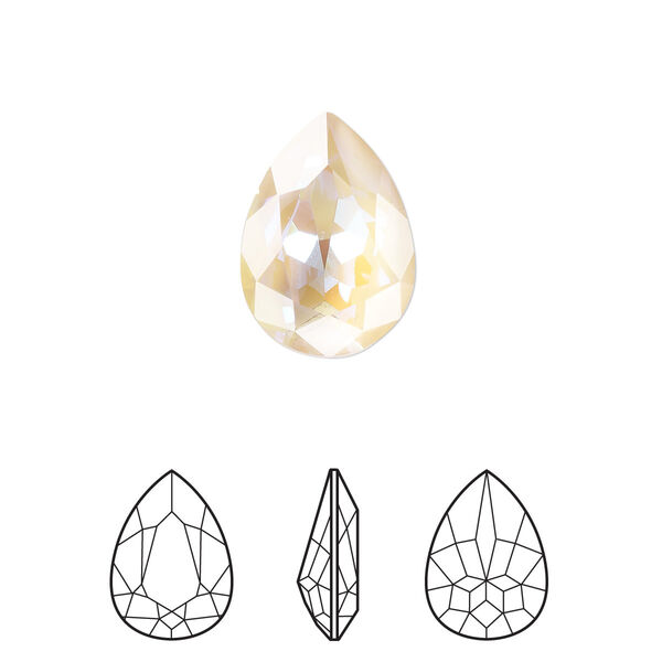 Fancy stone 144pk crystal ivory cream DeLite, Swarovski® 14mm pear 4320 image number 0