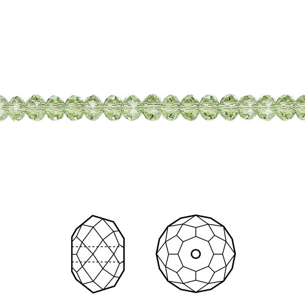 Bead 12pk peridot, Crystal Passions® Regenerated 4x3mm rondelle 5040 image number 0