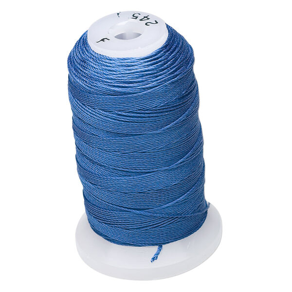 Thread, Purely Silk™, royal blue, size F. Sold per 140-yard spool. image number 0
