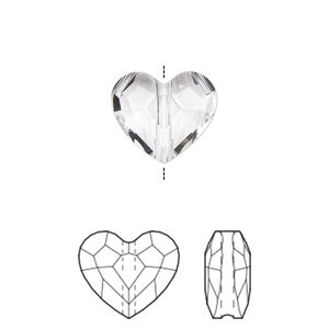 Bead 12pk crystal, Crystal Passions® 12mm love 5741