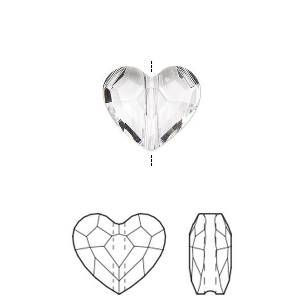 Bead 12pk crystal, Crystal Passions® 12mm love 5741 image number 0