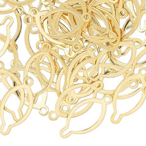 Button safety loop, gold-finished brass, 17x9mm-18x10mm oval with button shank slot. Sold per pkg of 100.