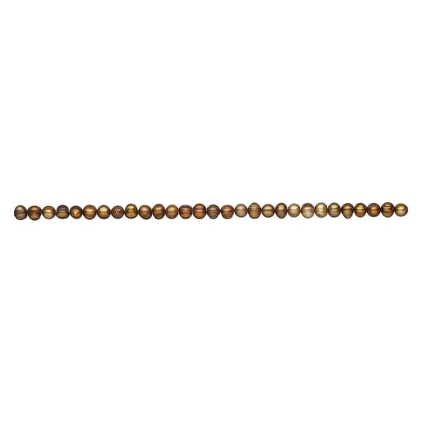 Freshwater pearl 1pkg1, semi-round, 15 inch antique gold 7-9mm cultured image number 1