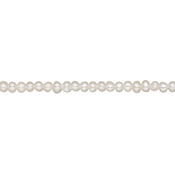 Pearl, White Lotus™, cultured freshwater (bleached), white, 1.5-2mm seed, C grade, Mohs hardness 2-1/2 to 4. Sold per 15-1/2" to 16" strand. image number 0