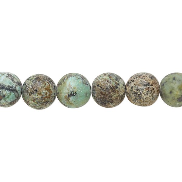 African "turquoise" 1pkg1, matte round bead 8 inch 8mm image number 0