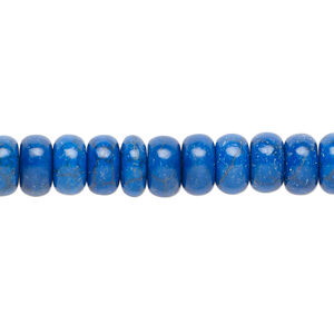 Bead, "howlite" (resin) (imitation) 1pkg1, blue, 8x4mm-8x5mm rondelle, 15 inches.