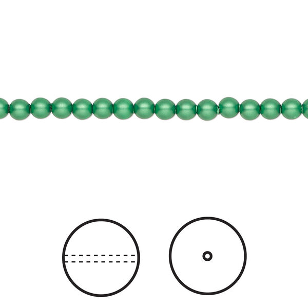 Pearl 100pk eden green, Crystal Passions® 3mm round 5810 image number 0