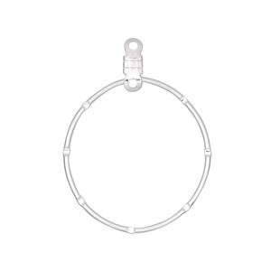 Beading hoop, silver-plated steel, 26mm notched round with closed loop. Sold per pkg of 10.