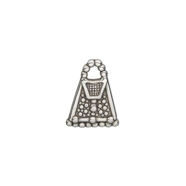 Charm, antiqued silver-finished copper-coated plastic, 16x12mm single-sided purse. Sold per 50-gram pkg, approximately 100 charms. image number 0