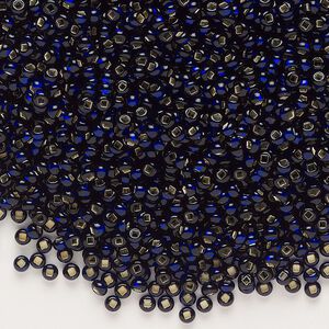 Seed bead, glass, pkg/50g, #10 rocaille, opaque cobalt blue.