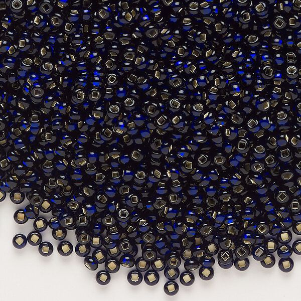 Seed bead, glass, pkg/50g, #10 rocaille, opaque cobalt blue. image number 0