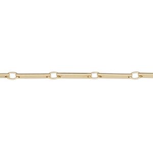 Chain 1pkg1 bar & link, 2mm, gold-finished brass 5 foot unfinished
