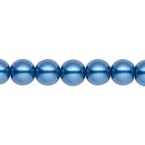 Pearl 1pk metallic blue, Celestial Crystal&reg; 8mm round 15.5-16 inch
