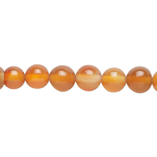 Bead, red agate (dyed), 7-8mm round, C grade, Mohs hardness 6-1/2 to 7. Sold per 15" to 16" strand. image number 0