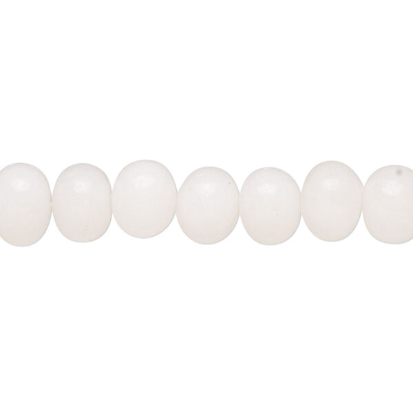 Bead, snow quartz (natural), 8x5mm-9x7mm hand-cut rondelle, B- grade, Mohs hardness 7. Sold per 14-inch strand, approximately 55 beads. image number 0