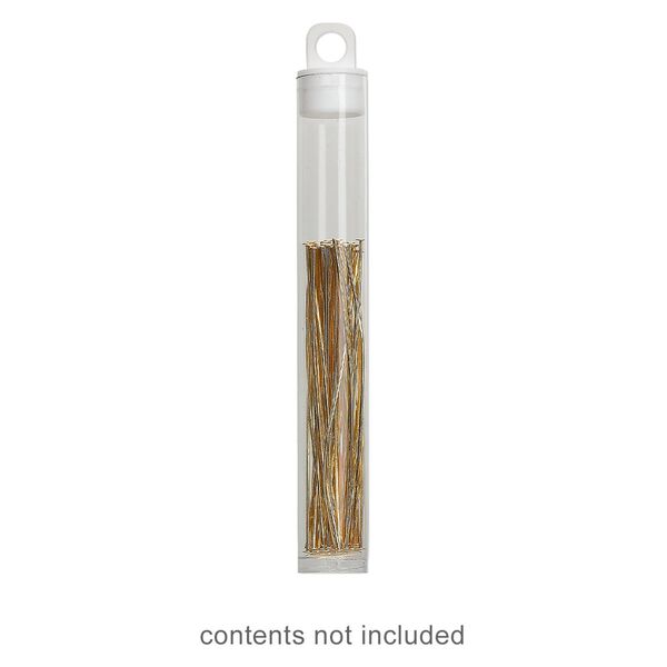 Vial, plastic, clear and white, 4 x 9/16 inch cylinder with hang tab. Sold per pkg of 10. image number 0
