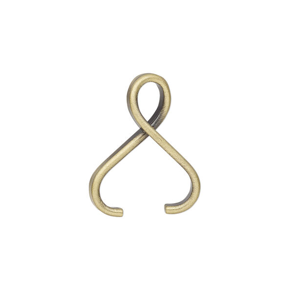 Bail, ice-pick pendant, antique gold-plated brass, 21x6mm with 11mm grip length. Sold individually. image number 0