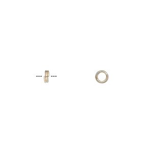Split ring, 14Kt gold-filled, 3.5mm round, 0.04-inches thick. Sold per pkg of 10.