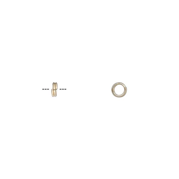 Split ring, 14Kt gold-filled, 3.5mm round, 0.04-inches thick. Sold per pkg of 10. image number 0