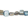 Mother-of-pearl shell 1pkg1, triangle tube bead 14 inch light blue teal 7x6mm-11x9mm image number 0