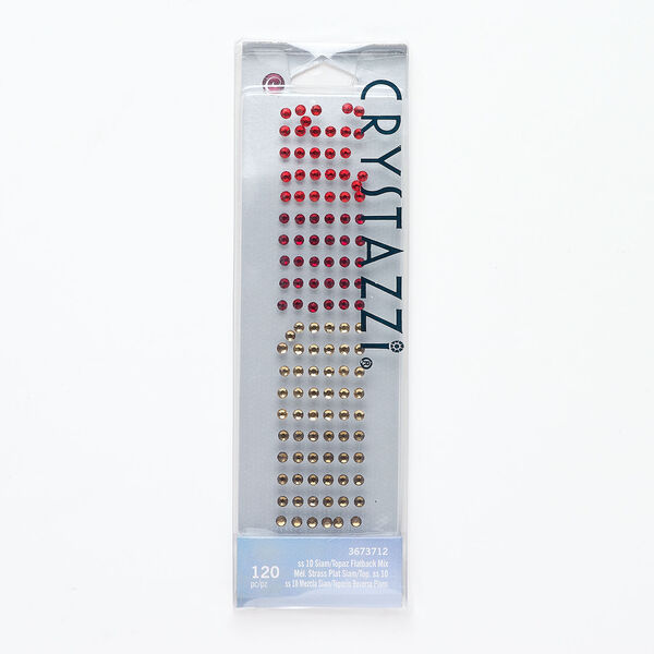 Flat back mix 1pkg120, glass, mixed colors foil back, 2.70-2.90mm round, SS10. image number 0