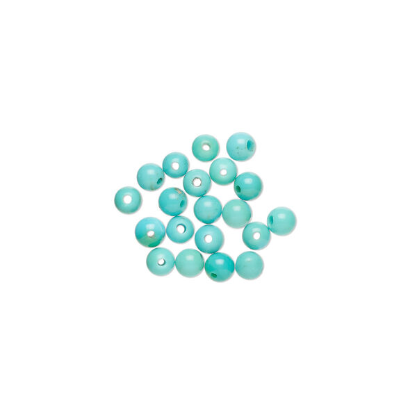 Bead, Sleeping Beauty turquoise (natural), 3mm round, B grade, Mohs hardness 5-6. Sold per pkg of 20. image number 0