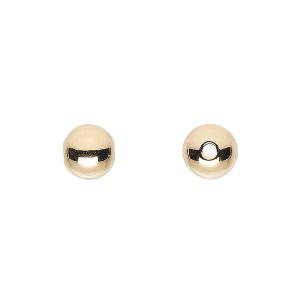 Bead, 14Kt gold-filled, 8mm seamless round. Sold per pkg of 2. image number 0
