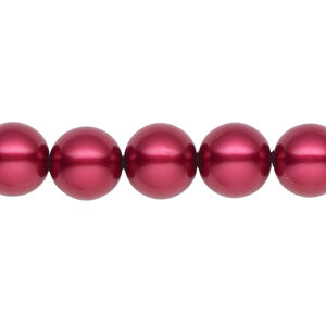 Pearl 1pk red, Celestial Crystal® 10mm round 15.5-16 inch