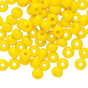 Seed bead, Preciosa Ornela Czech glass, pkg/50g, #2 rocaille, opaque yellow, (83130).
