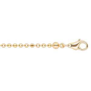Chain 1pkg4 ball, 1.5mm faceted / lobster claw clasp, gold-finished brass 18 inch