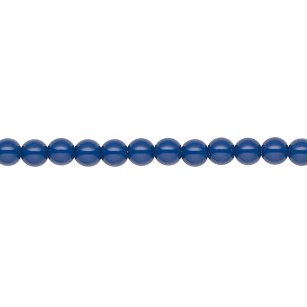 Pearl 50pk navy blue, Preciosa Czech crystal 4mm round image number 0