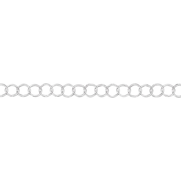 Chain, sterling silver, 3.5mm round cable. Sold per 5-foot spool. image number 0