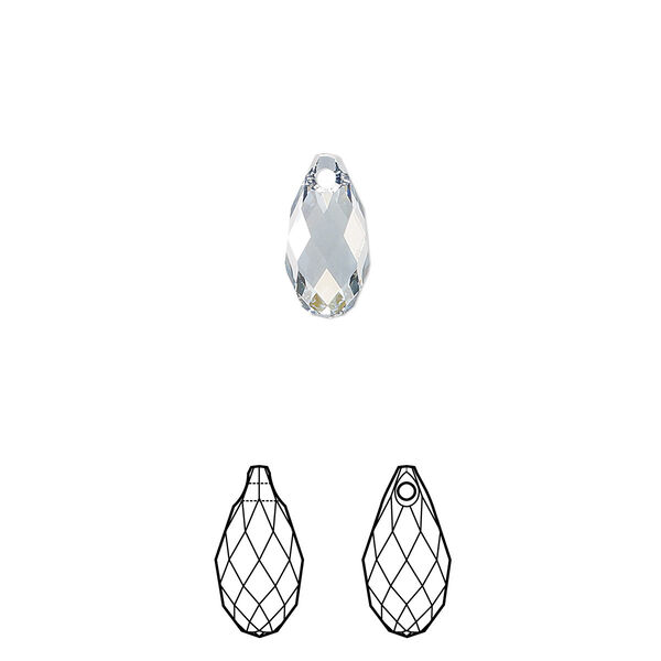 Briolette 2pk crystal blue shade, Crystal Passions® 11x5.5mm pendant drop 6010 image number 0