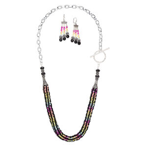 Necklace and earring set, One of a Kind Jewelry, 31-inch necklace. Only one available.