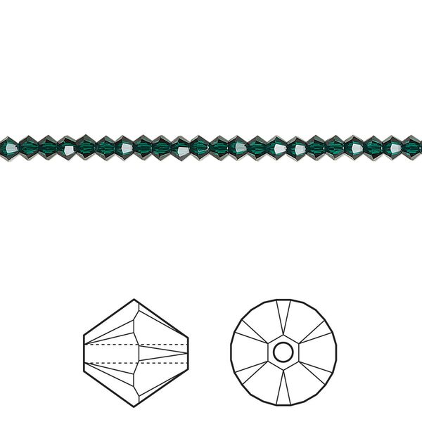 Bead 144pk emerald, Crystal Passions® 2.5mm bicone 5328 image number 0