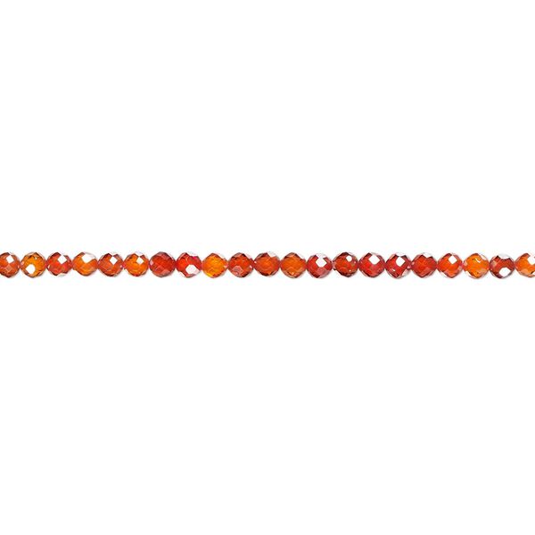 Bead, cubic zirconia, red and dark red, 2mm micro-faceted round, Mohs hardness 8-1/2. Sold per 8-inch strand, approximately 95 beads. image number 0
