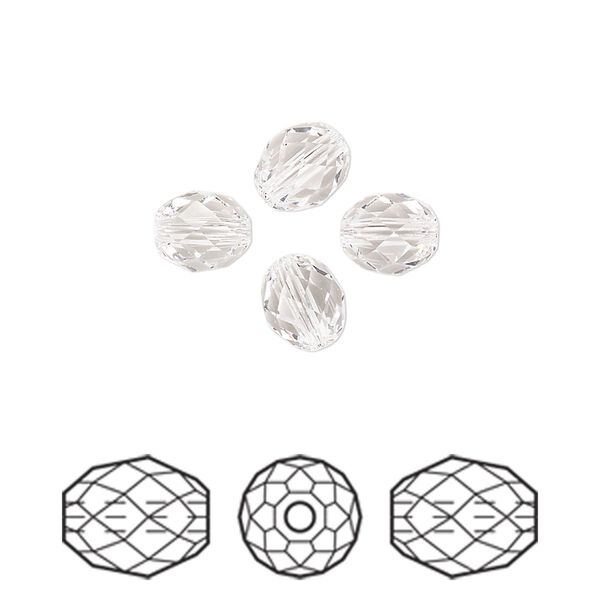 Bead 4pk crystal, Crystal Passions® 7x6mm olive briolette 5044 image number 0