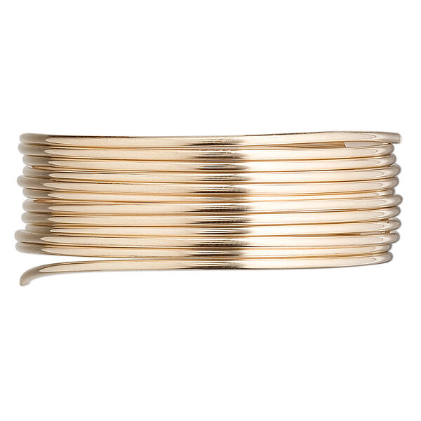 Wire, 12Kt gold-filled, full-hard, round, 16 gauge. Sold per pkg of 5 feet. image number 0