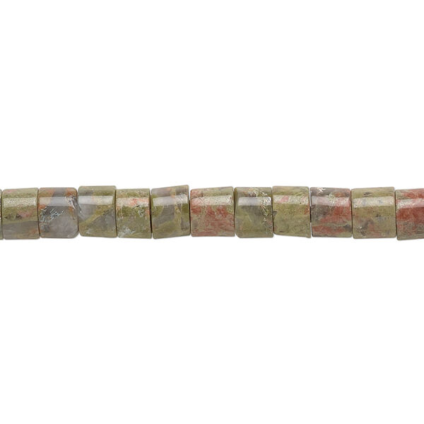 Bead, unakite (natural), 5x4mm heishi, B grade, Mohs hardness 6 to 7. Sold per 15-1/2" to 16" strand. image number 0