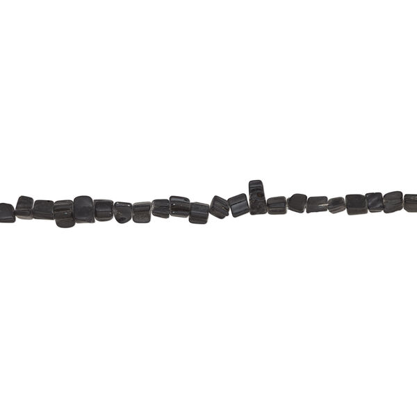 Mother-of-pearl shell 1pkg1, matte triangle tube bead 15 inch black 7x6mm-10x9mm image number 1