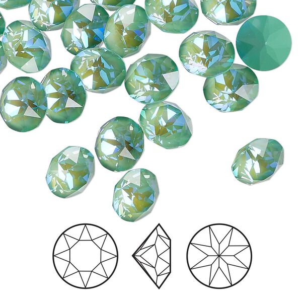 Chaton 144pk crystal silky sage DeLite, Swarovski® 8.16-8.41mm round SS39 1088 image number 0