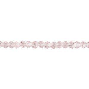 Bead 1pk transparent pink, Celestial Crystal® 4mm bicone 15.5-16 inch