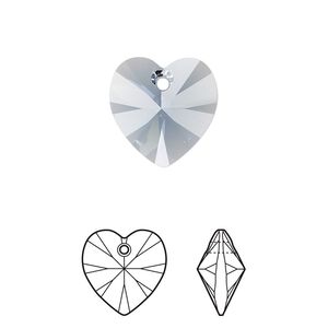 Drop 2pk denim blue, Crystal Passions® 14mm pendant heart 6228